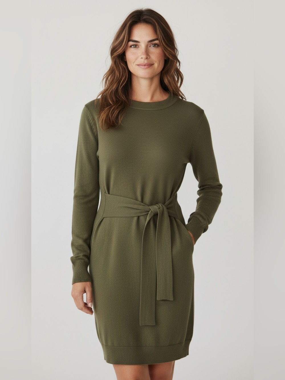 NWT Lovers + Friends Olive Green Knit Sweater Dress Size XS